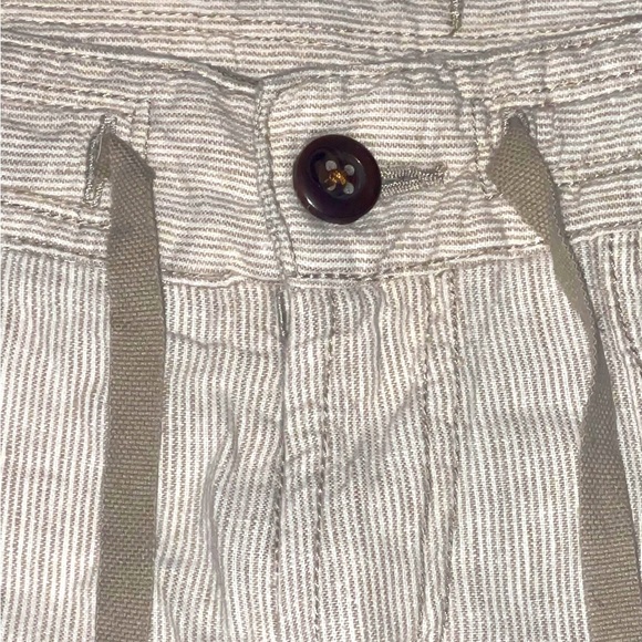 Women’s The North Face Linen Shorts Drawstring and Button Fly Striped Size 8 - Picture 9 of 10